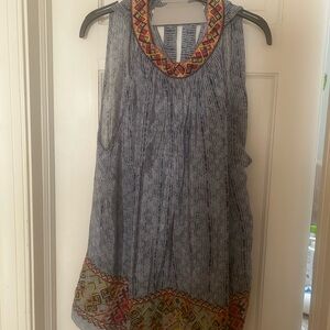 Boho Sleeveless Top with Embroidered Trim from Anthropologie